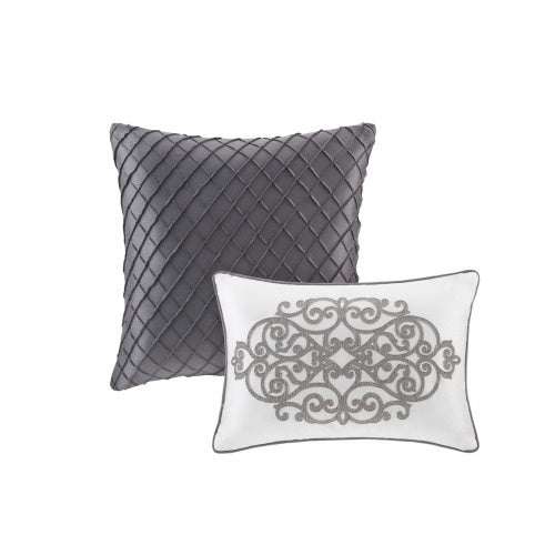 12 Piece Comforter Set With Cotton Bed Sheets Silver Queen