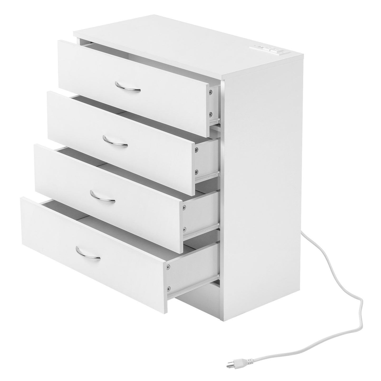 4 Drawers, 2 USB 2 Sockets, Bedside Table