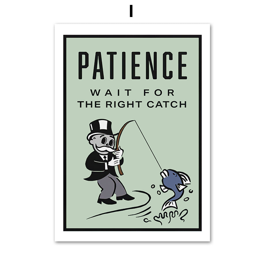 Stock Market Money Monopoly Inspirational Wall Art Canvas Painting Living Room Decor Wall Painting