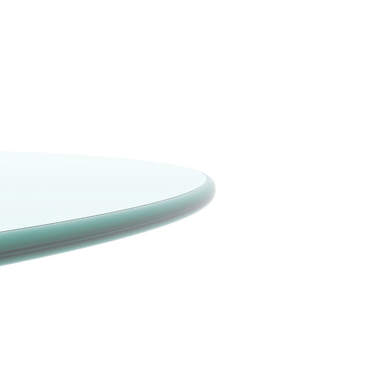 24 Round Tempered Glass Table Top, 1  4  Thick With Polished Edge